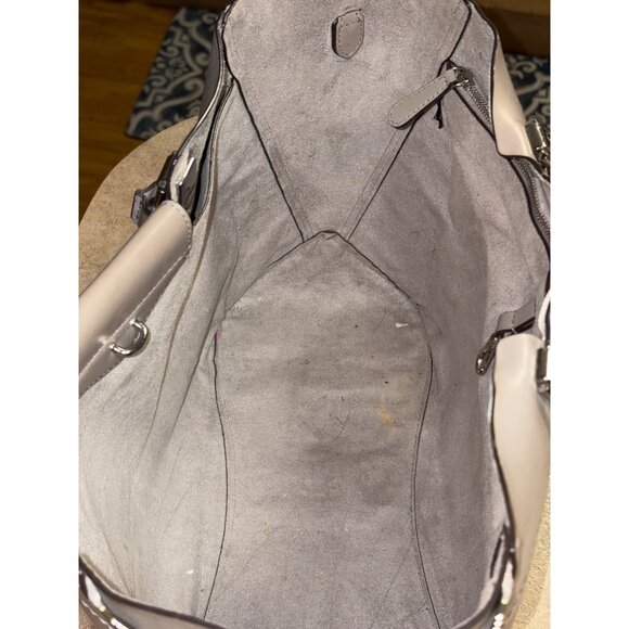 Michael Kors Blakely Leather Tote Bag Silver Hardware Dual Handle Handbag - Picture 11 of 16